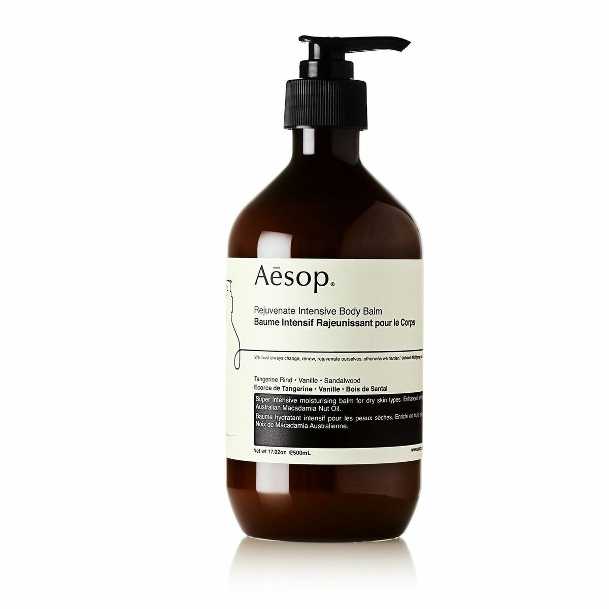 Body Lotion Aesop REJUVENATE INTENSIVE 500 ml for Men skincare packaging