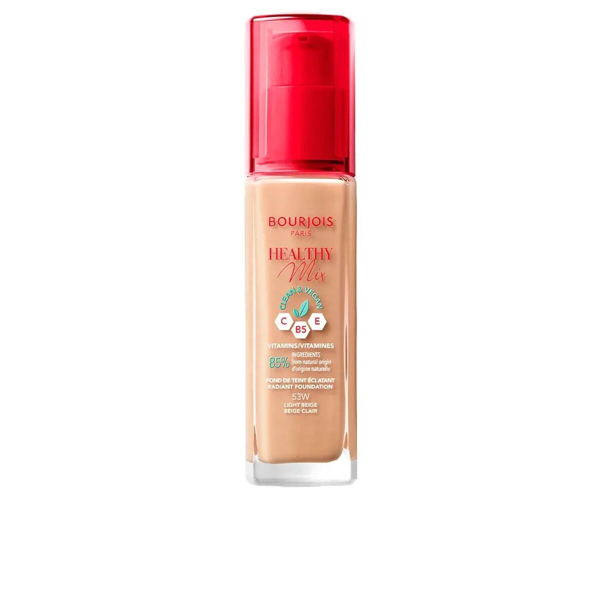 Crème Make-up Base Bourjois Healthy Mix Nº 53 Light beige Nº 53-Light Beige 30 ml product packaging