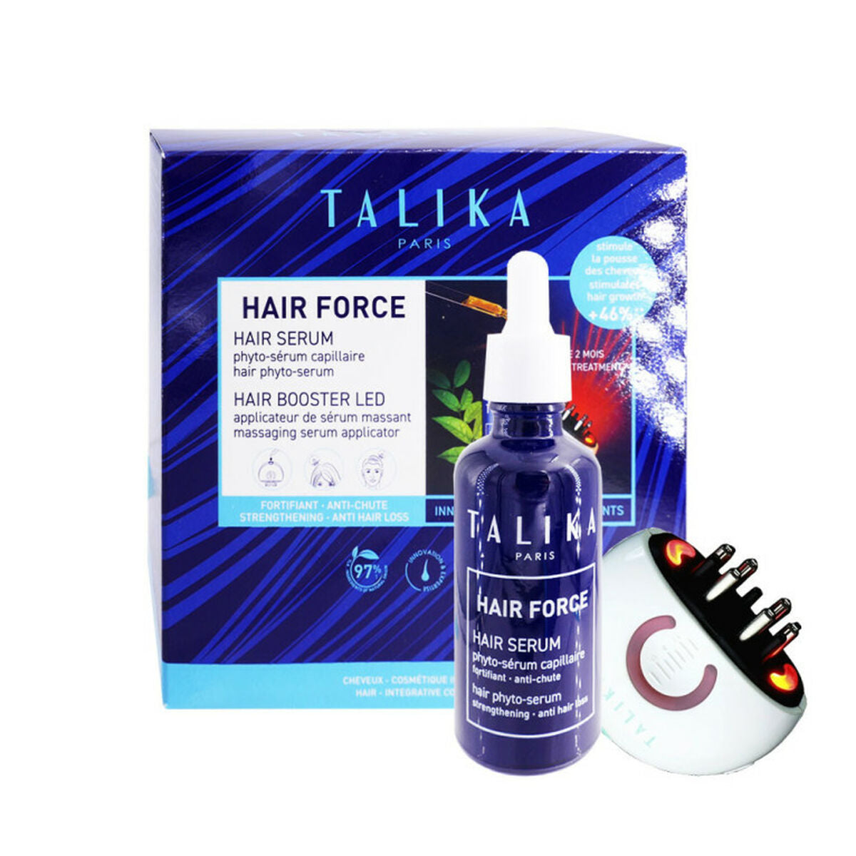Hair Dressing Set Talika Hair Force Lote Anti-fall 2 Pieces for Women product packaging