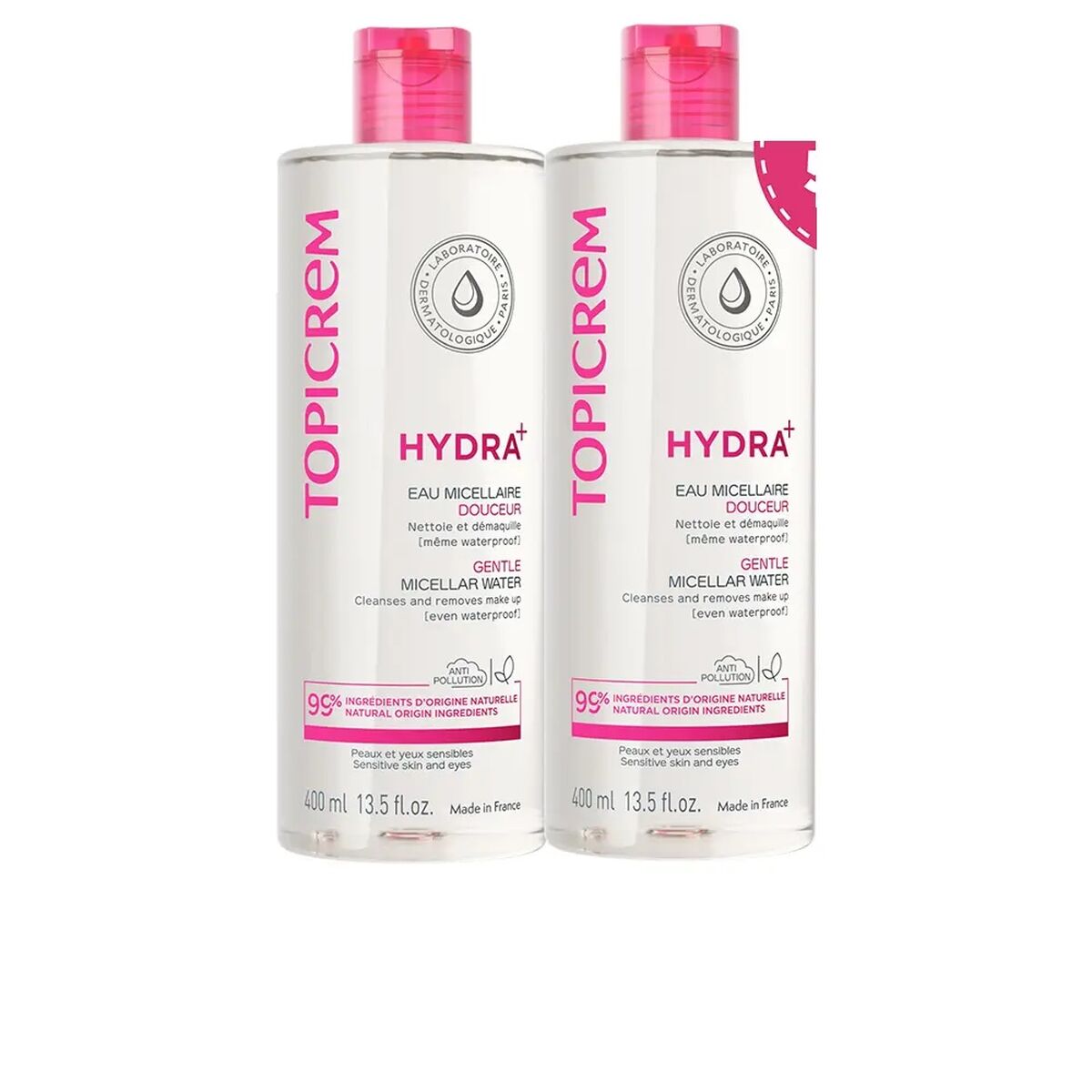 Facial Cleansing Gel Topicrem HYDRA+ 400 ml skincare packaging