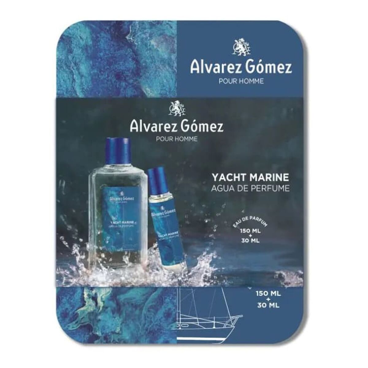 Men's Perfume Set Alvarez Gomez YACHT MARINE 2 Pieces for Men product packaging