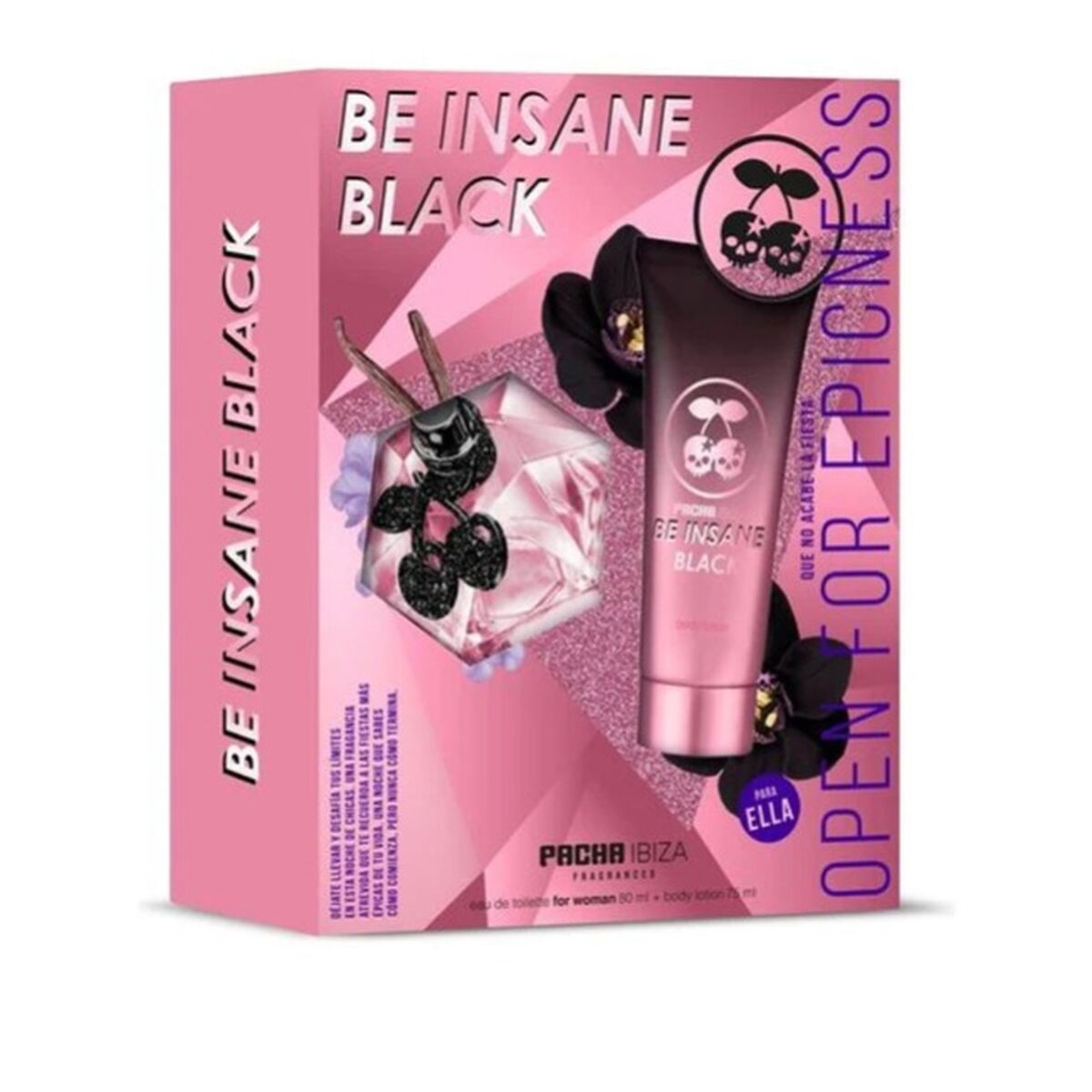Women's Perfume Set Pacha Ibiza Be Insane Black 2 Pieces for Women product packaging