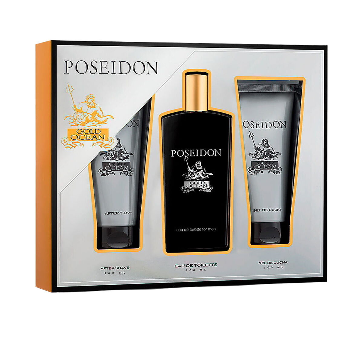 Men's Perfume Set Poseidon POSEIDON GOLD FOR MEN EDT 3 Pieces bottle