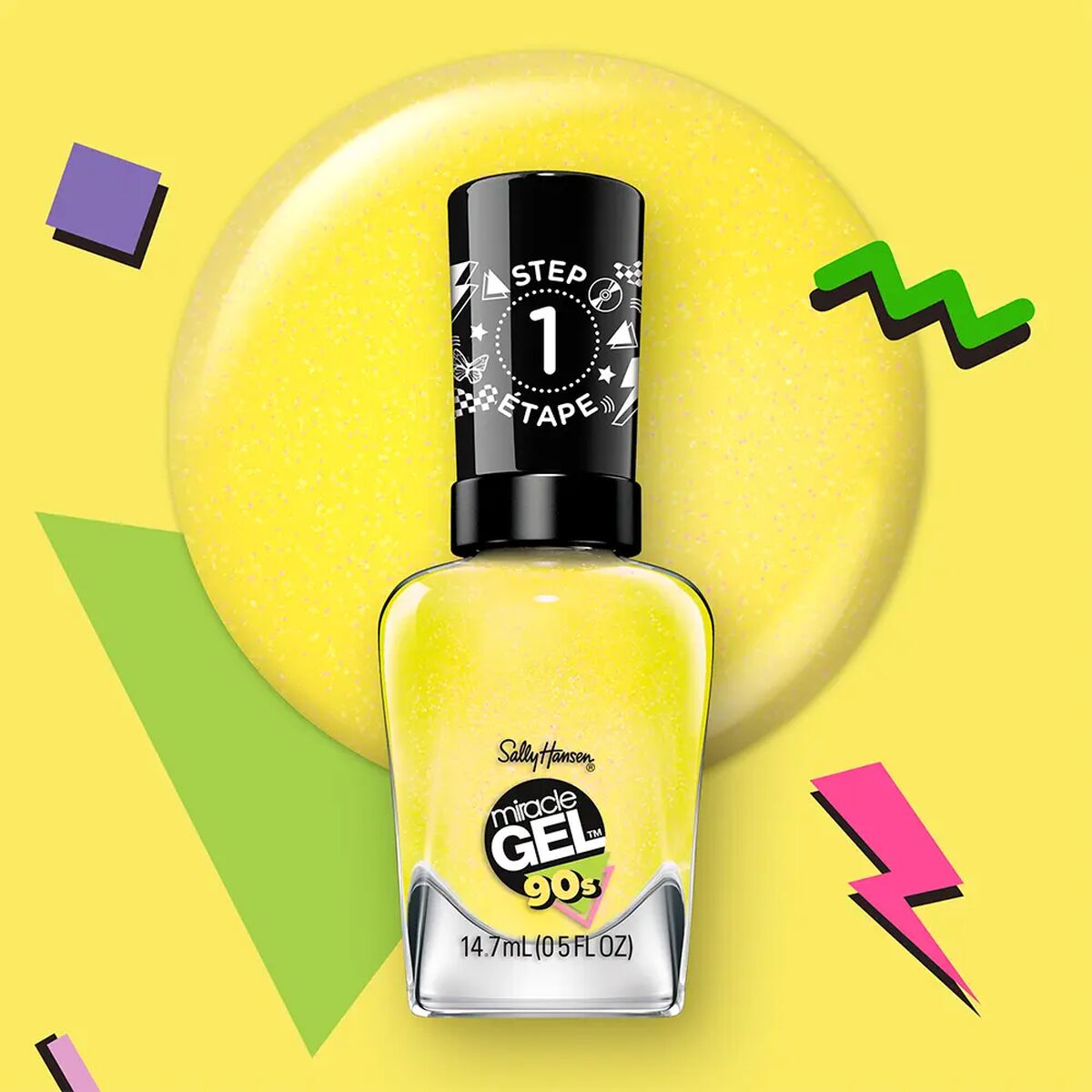 Nail polish Sally Hansen MIRACLE GEL 90s Nº 891 Mixtape Nº 891-Mixtape 14,7 ml skincare packaging 14.7 ml