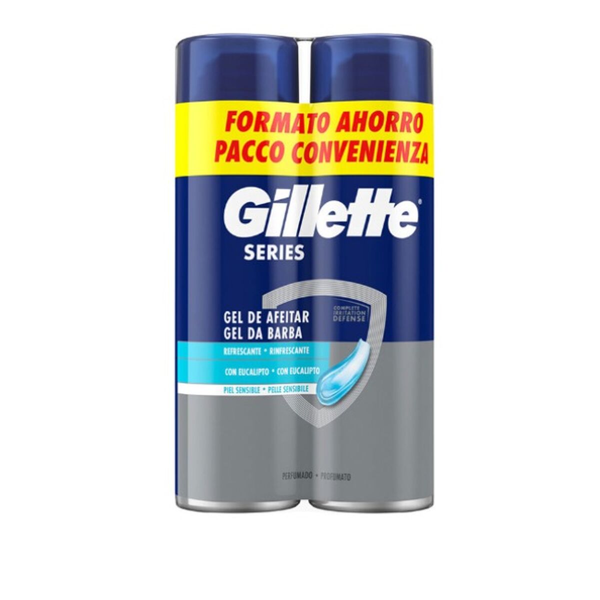 Shaving Gel Gillette SERIES 200 ml 2 Units skincare packaging