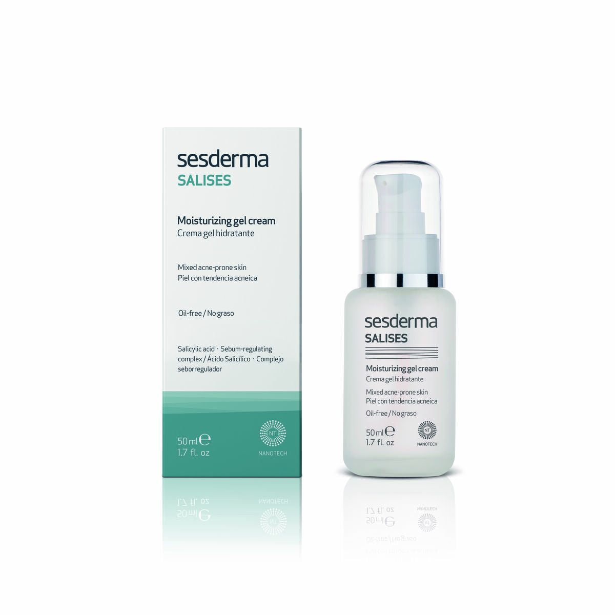 Moisturising gel cream Sesderma Salises 50 ml Combination Skin for Women skincare packaging