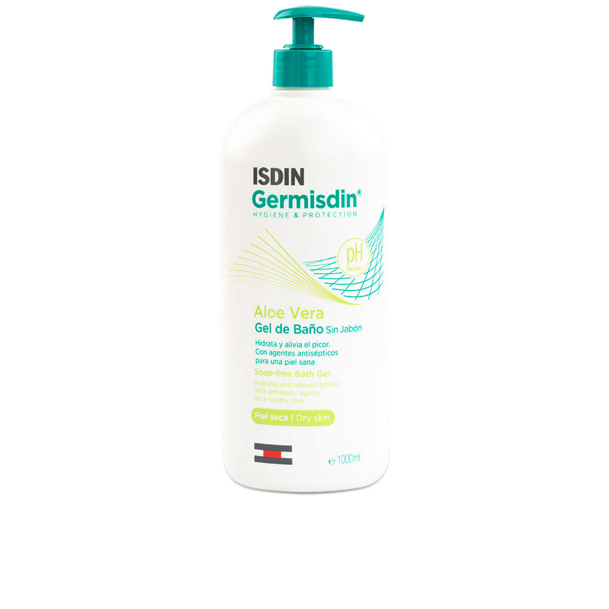 Bath Gel Isdin Germisdin Aloe Vera 1 L Antiseptic Aloe Vera skincare packaging