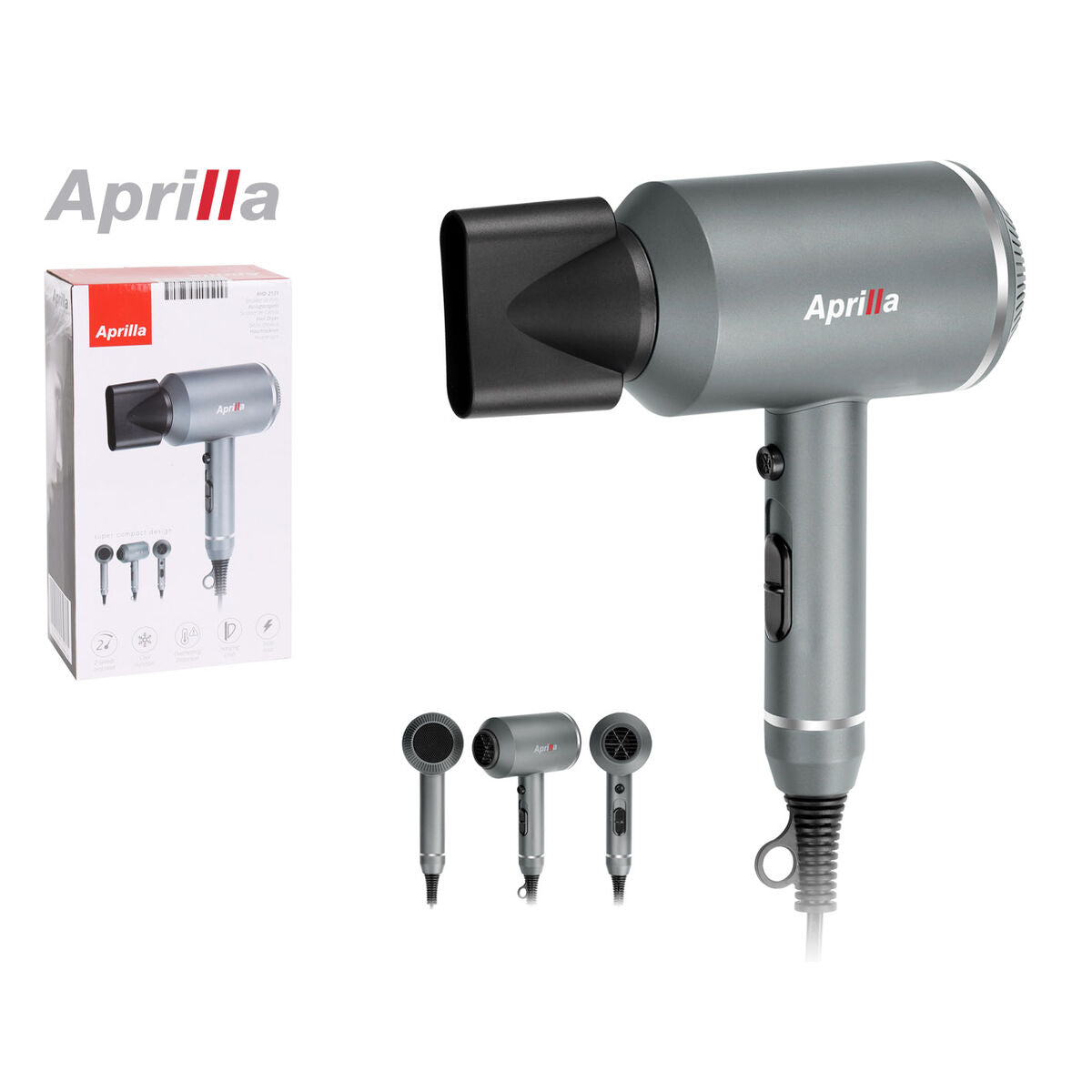 Hairdryer Aprilla Grey 1600 W (6 Units) product packaging