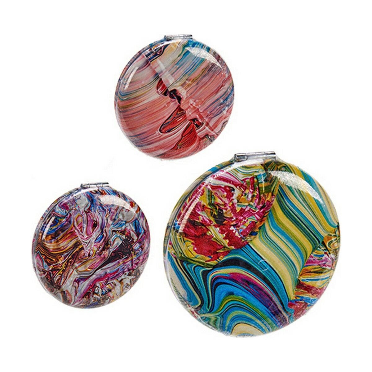 Pocket Mirror Crystal Plastic 8 x 2,4 x 8 cm (12 Units) product packaging