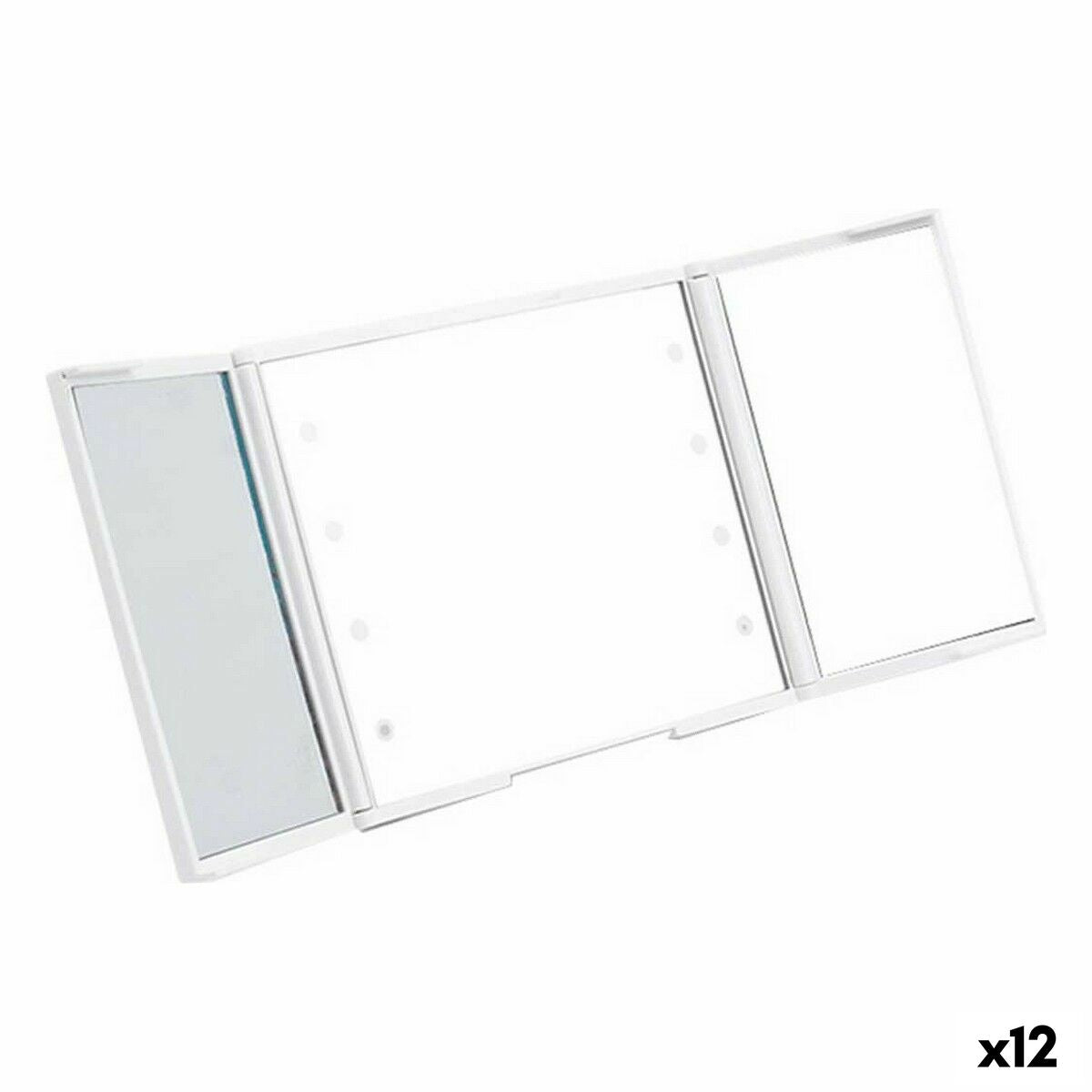 Pocket Mirror Berilo White ABS 1,5 x 9,5 x 11,5 cm LED Light (12 Units) product packaging