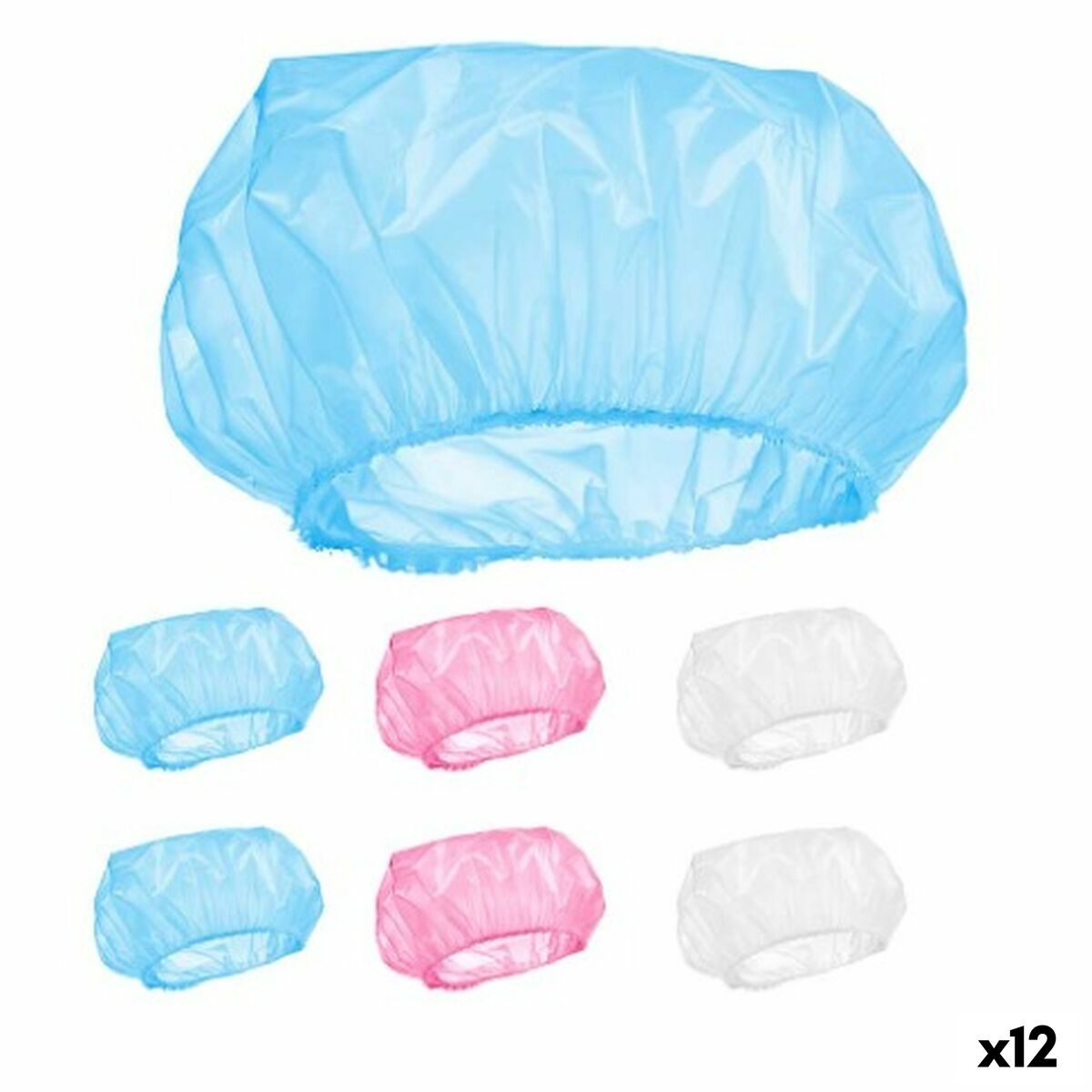 Shower Cap Berilo Multicolour 28 cm Plastic Set (12 Units) product packaging