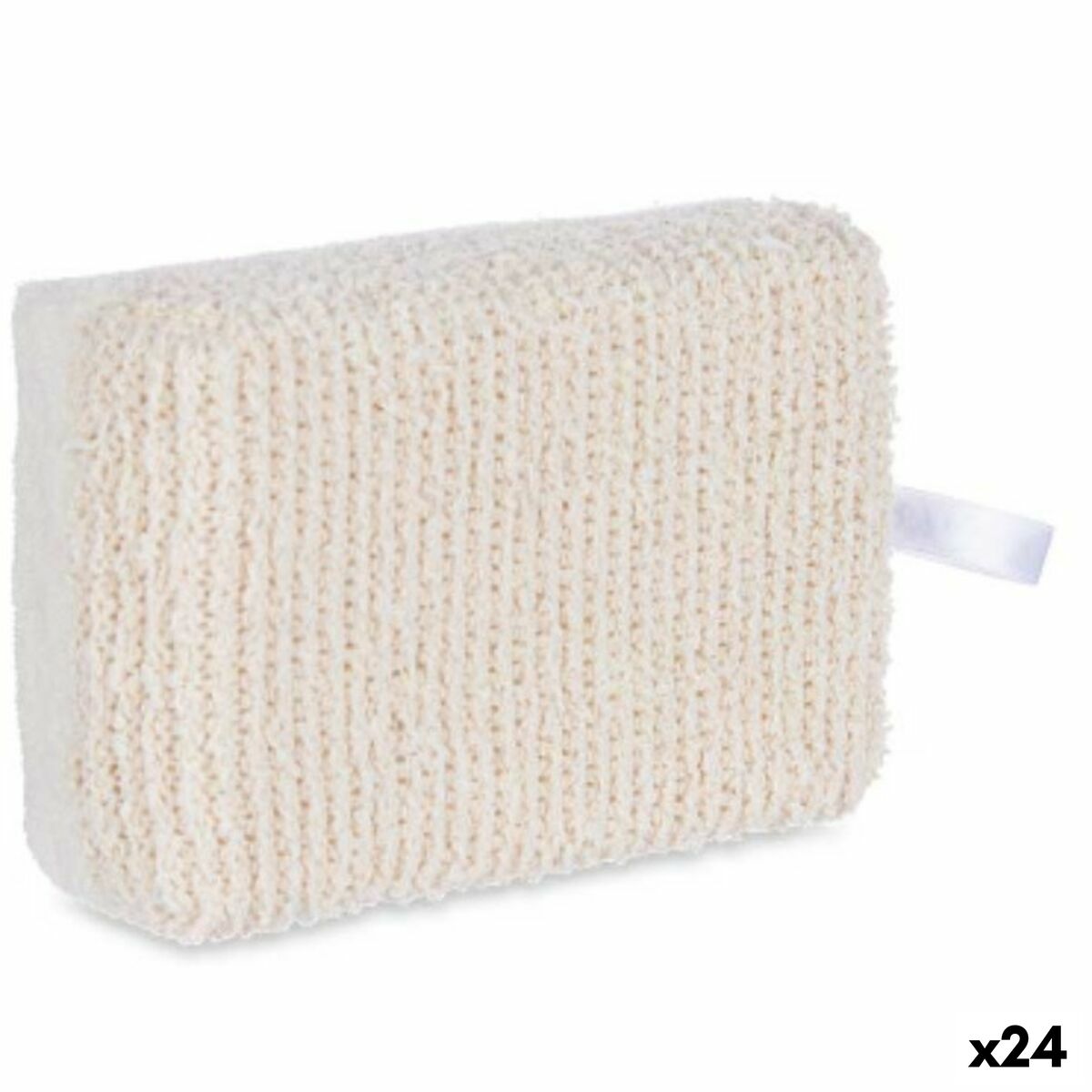 Body Sponge Berilo White Beige 14 x 5 x 9 cm (24 Units) product packaging