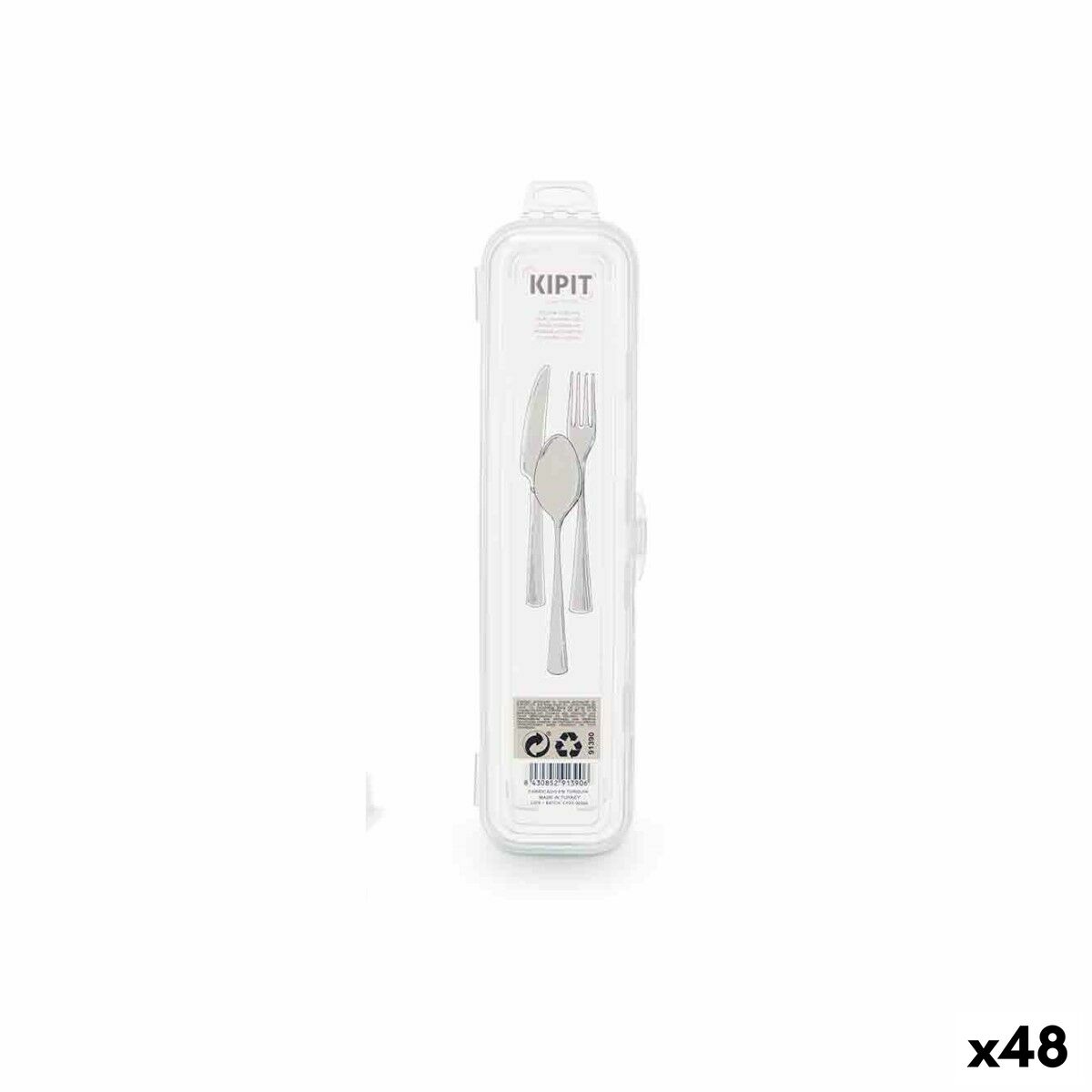 Case Kipit Transparent Pieces of Cutlery Travel (48 Units) product packaging