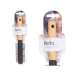 Round Brush Berilo Brown Black Wood Silicone Plastic (12 Units) product packaging