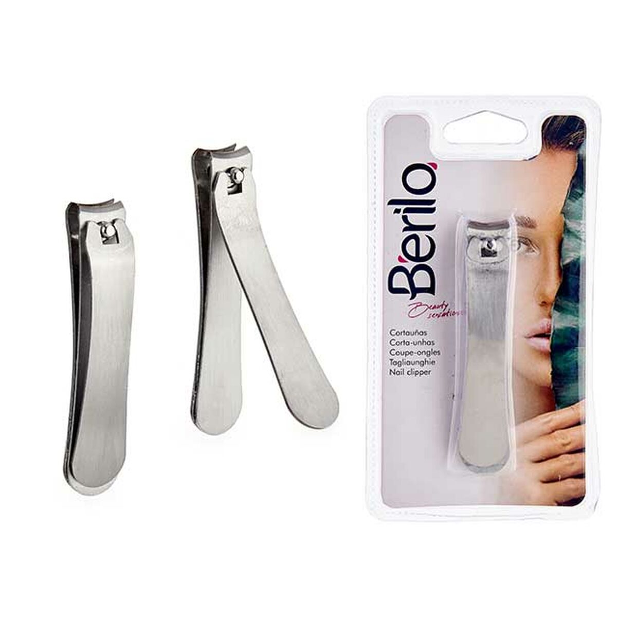 Nail clipper Berilo Silver Metal (12 Units) product packaging