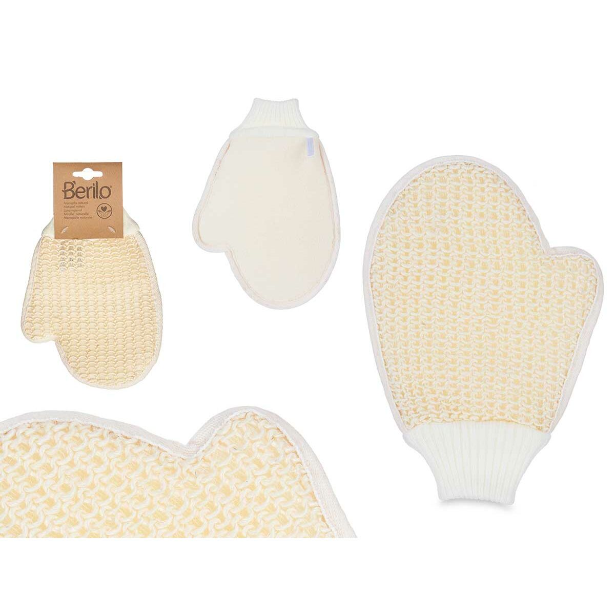 Exfoliating Mitt Berilo White Beige (12 Units) product packaging