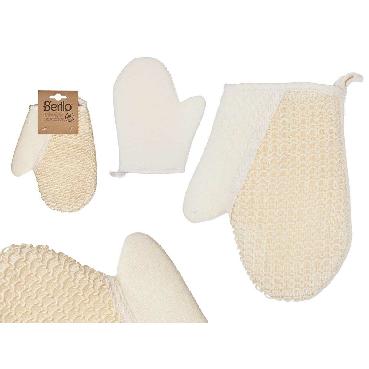 Exfoliating Mitt Berilo White Beige (12 Units) product packaging