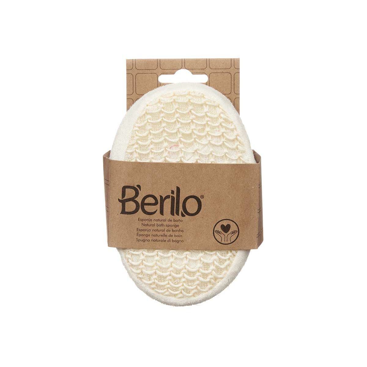 Body Sponge Berilo White Beige 11 x 15 x 5 cm (12 Units) product packaging