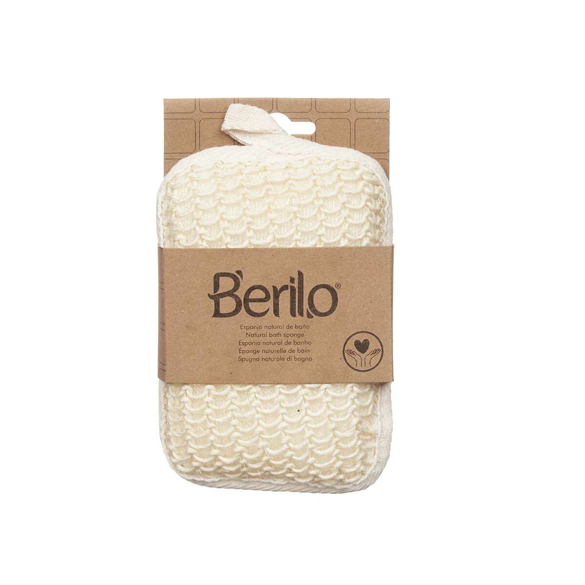 Body Sponge Berilo White Beige 11 x 16,5 x 3 cm (12 Units) product packaging
