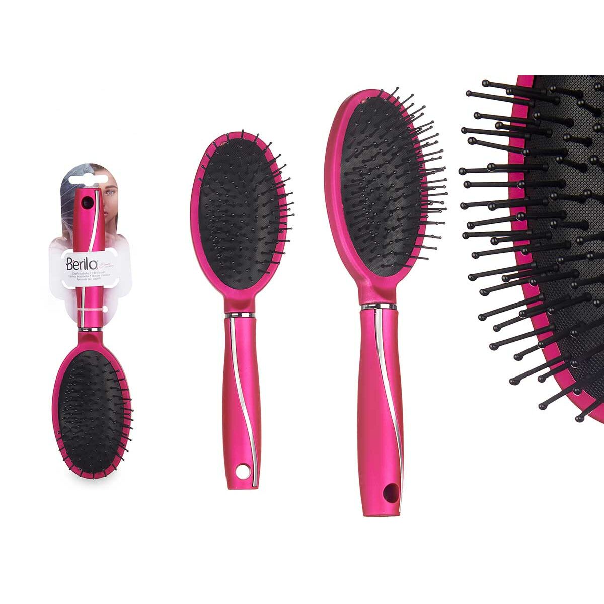 Brush Berilo Fuchsia Silicone Plastic (12 Units) product packaging