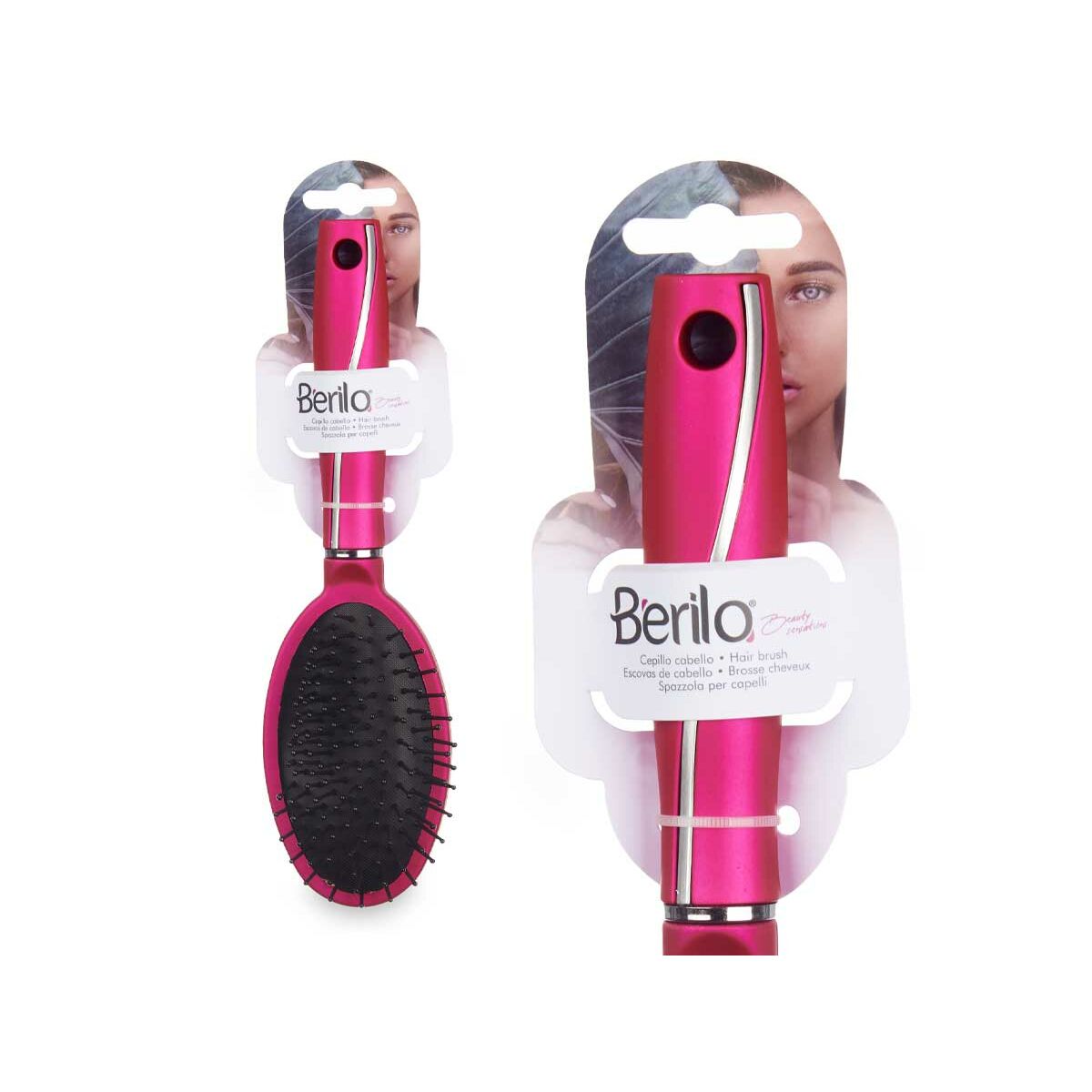Brush Berilo Fuchsia Silicone Plastic (12 Units) product packaging