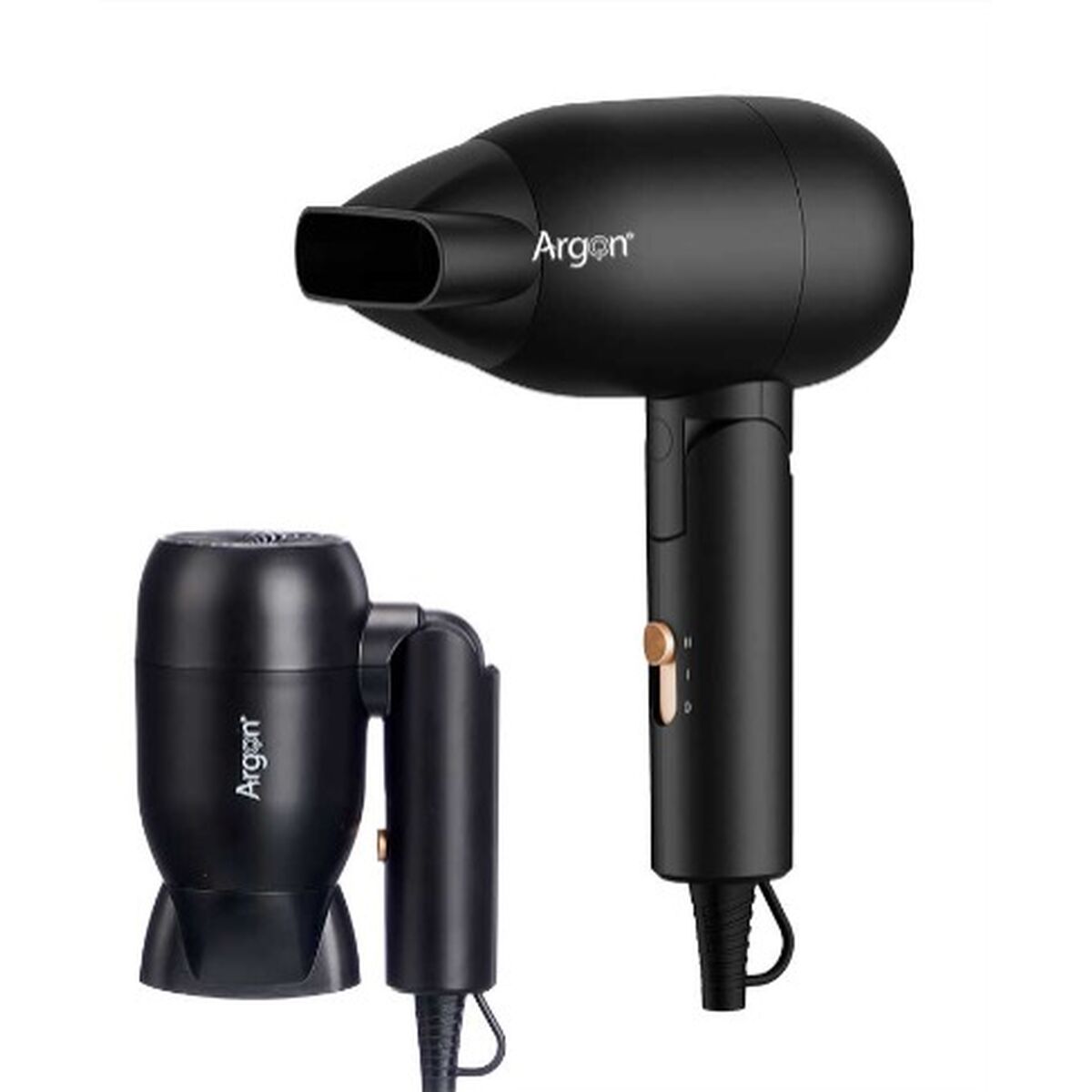 Foldable Hair Dryer Argon Black Golden 1500 W product packaging