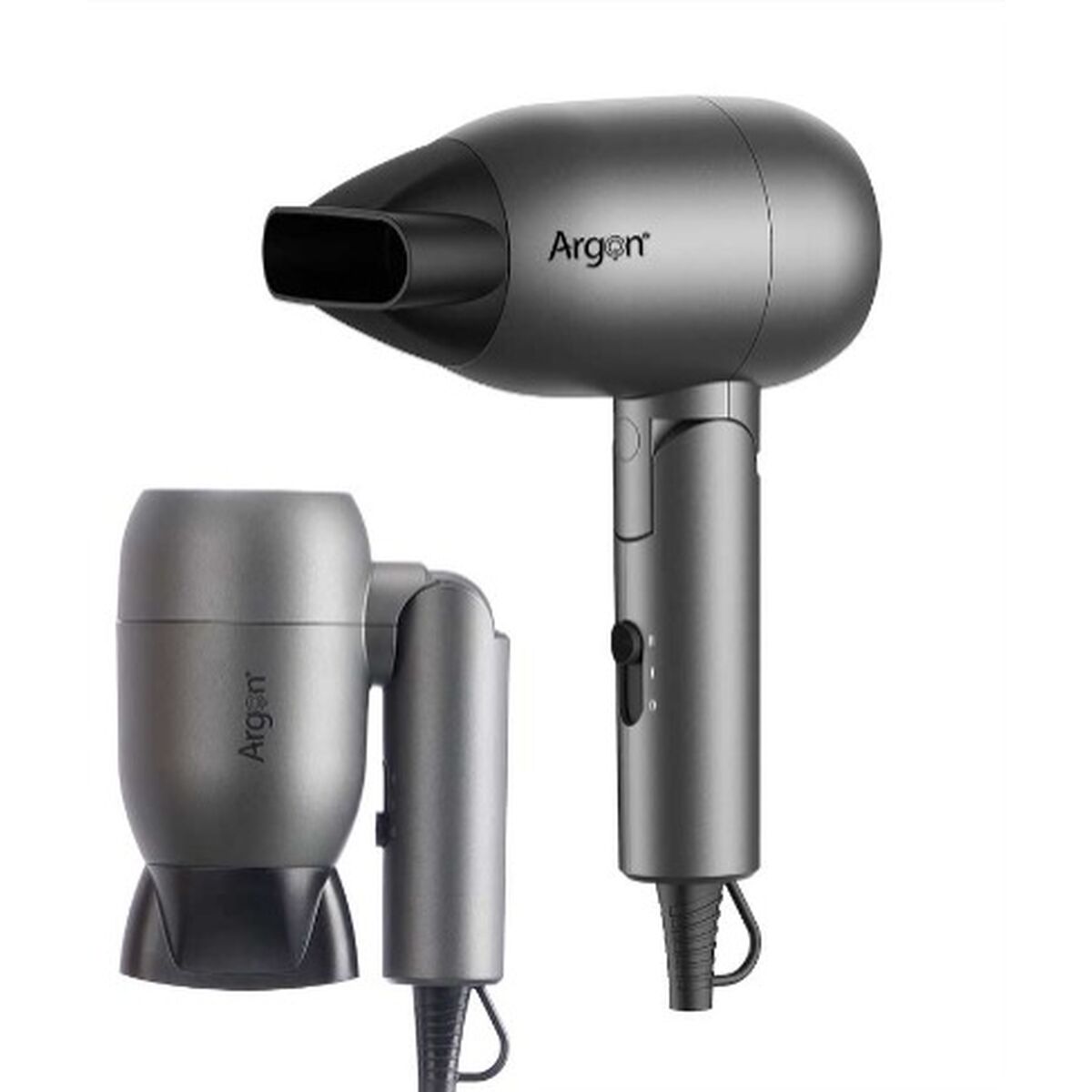 Foldable Hair Dryer Argon Black Silver 1500 W product packaging