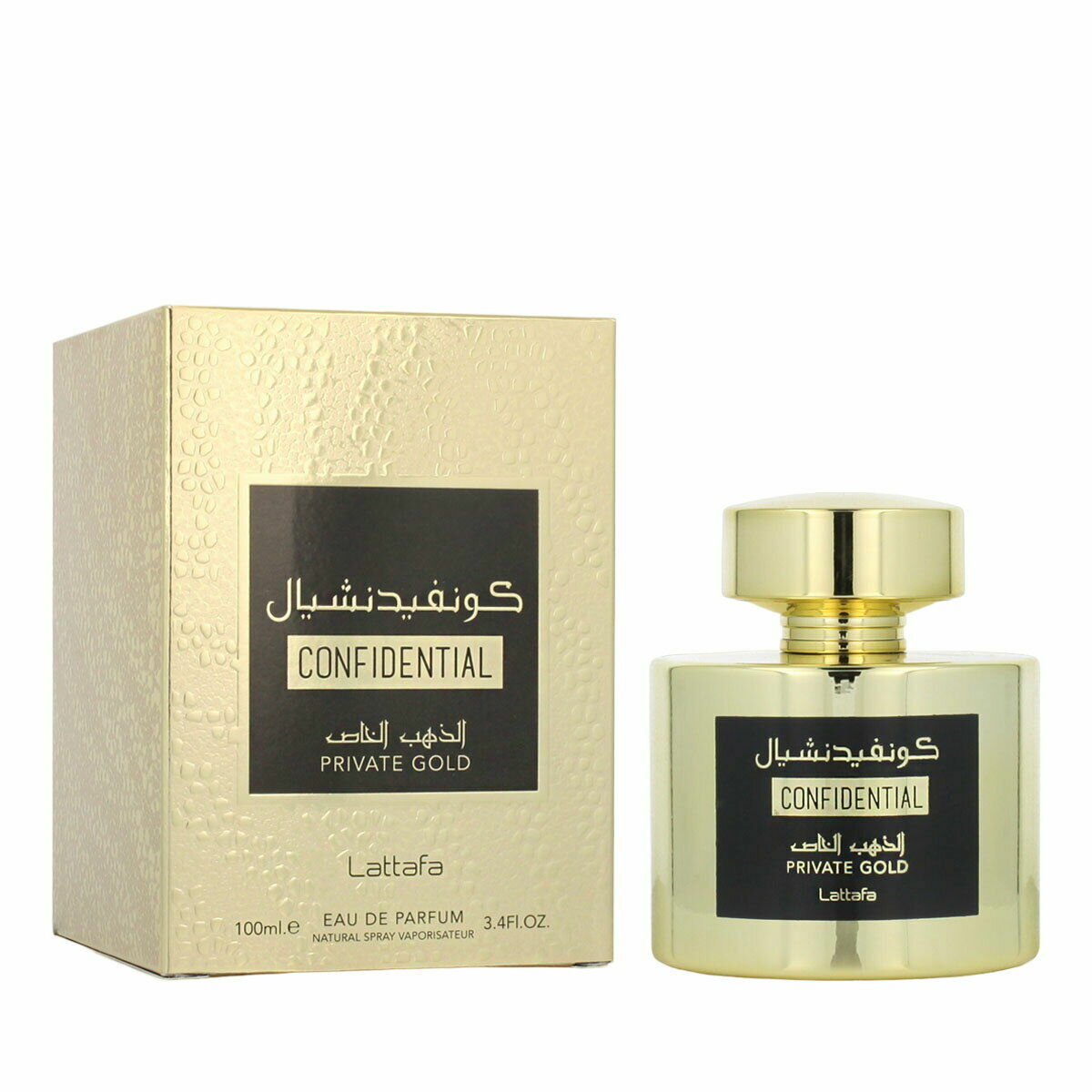 Unisex Perfume Lattafa CONFIDENTIAL PRIVATE GOLD product packaging