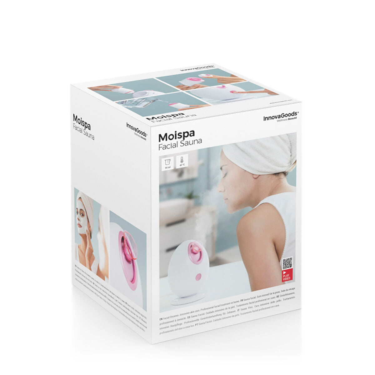 Electric Facial Sauna Moispa InnovaGoods product packaging