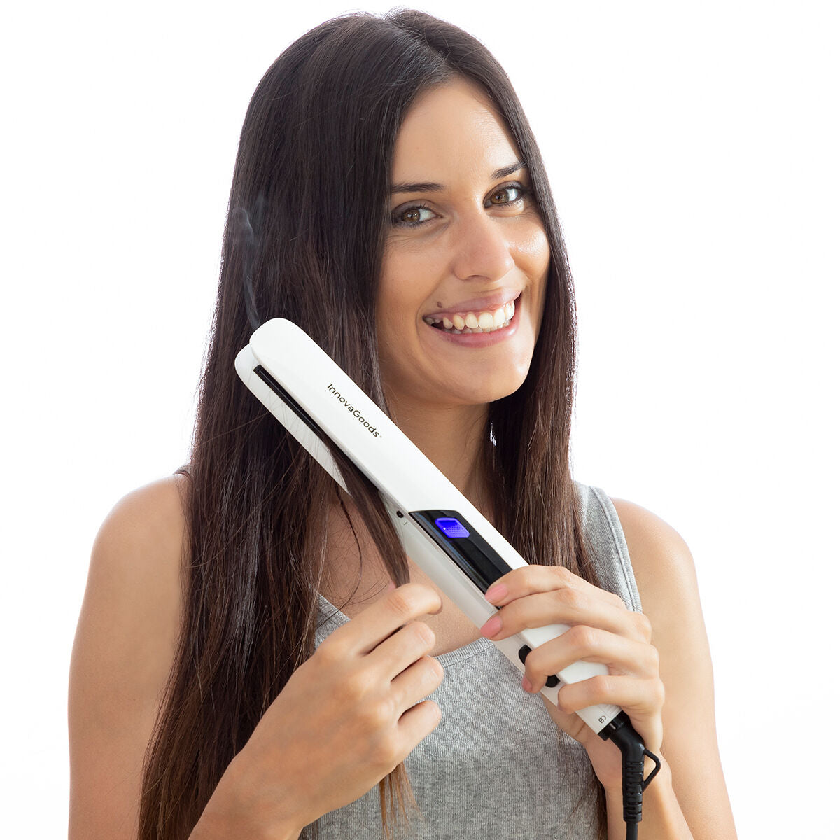 Ceramic Hair Iron with Steam Stemio InnovaGoods 36 W product packaging