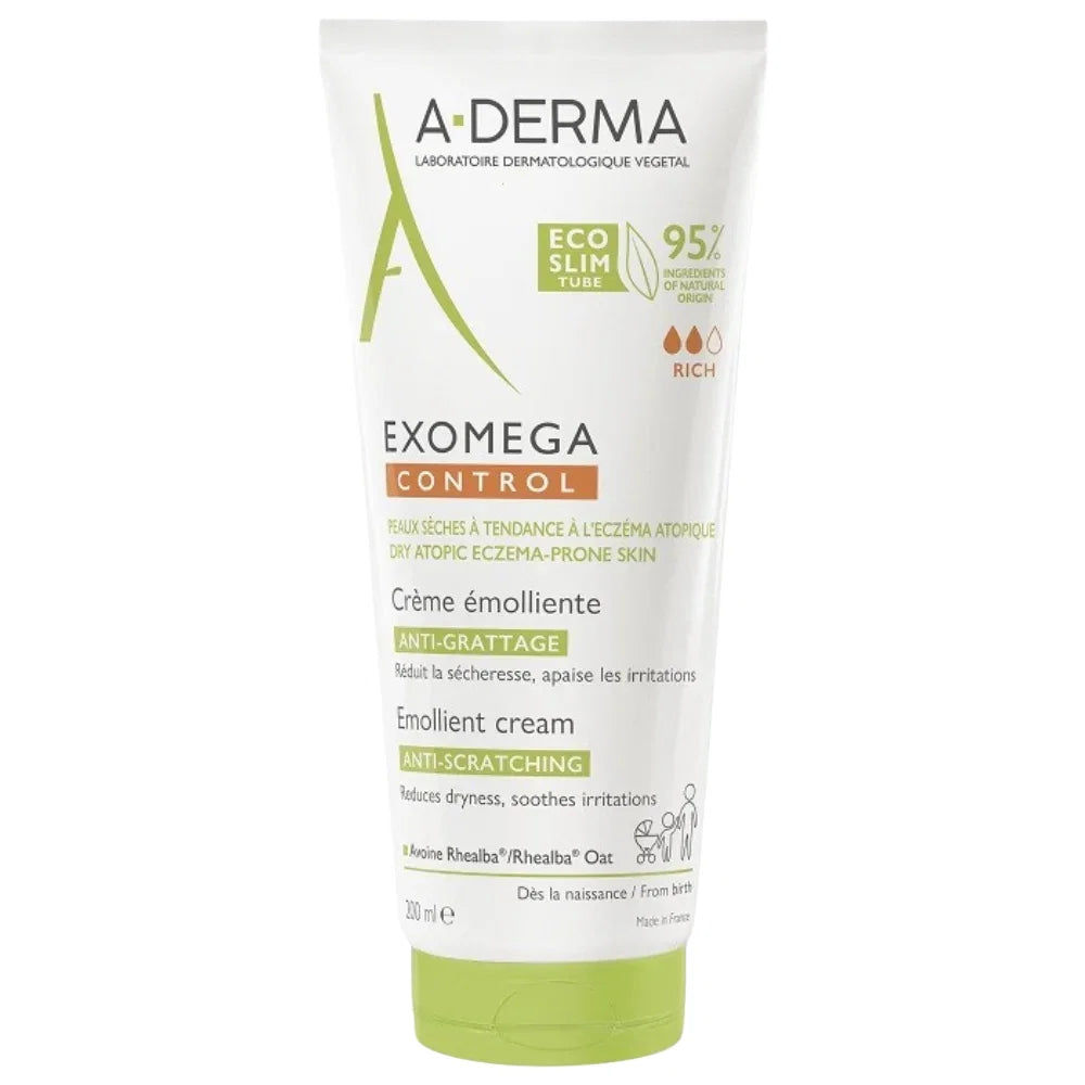 A-Derma, Exomega Control, Emollient, Cream, For Face & Body, 200 ml