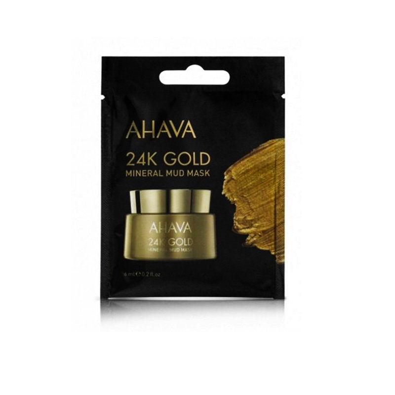 Ahava, Single Use 24K Gold Mineral, Hydrating, Mud Mask, For Face, 6 ml