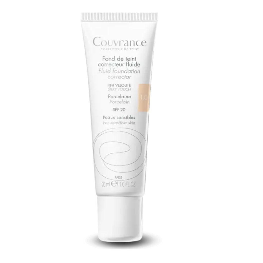 Avene, Couvrance, Liquid Foundation, 1.0, Porcelain, SPF 20, 30 ml