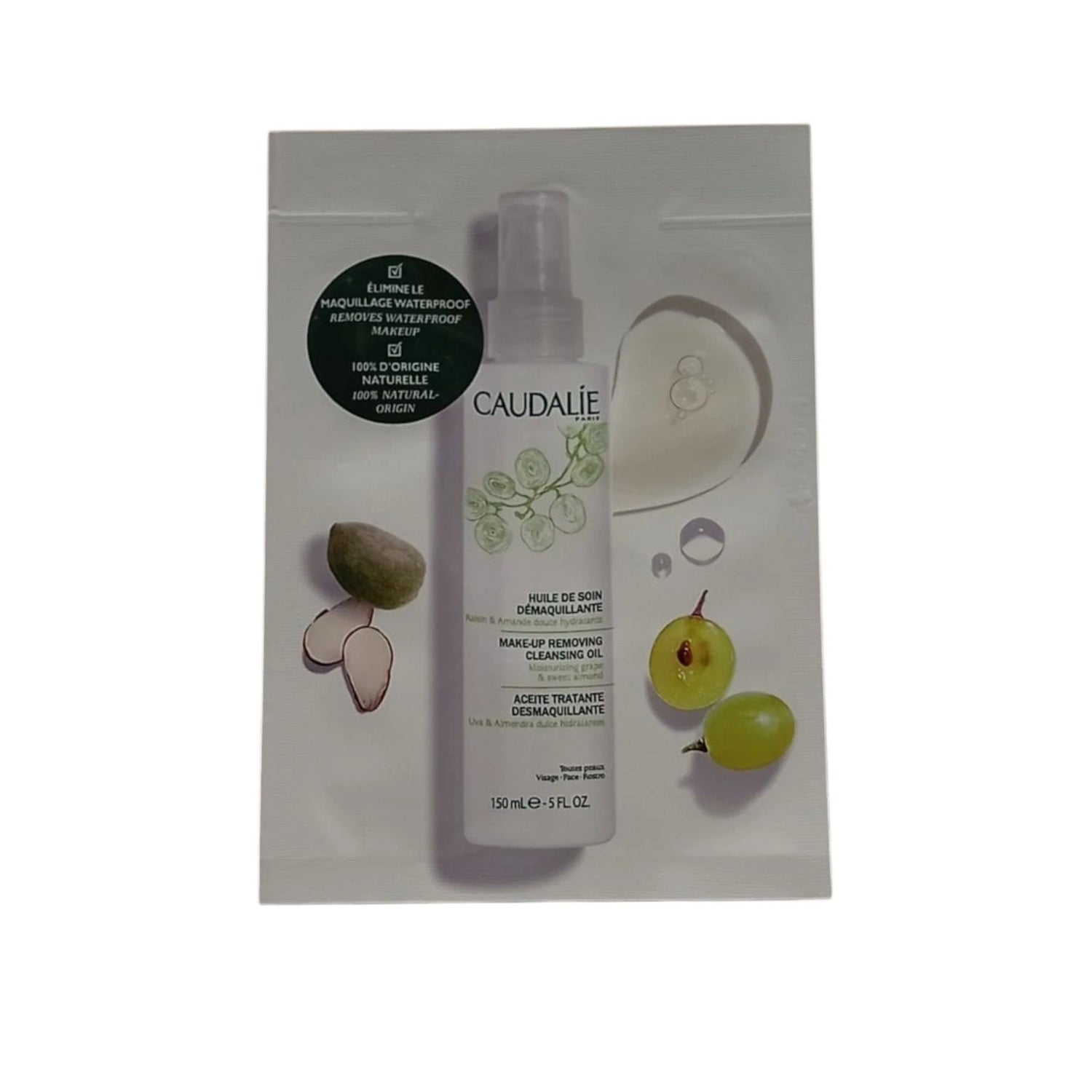 Caudalie, Vinoclean, Natural, Cleansing, Cleansing Oil, For Face, 3 ml *Sample