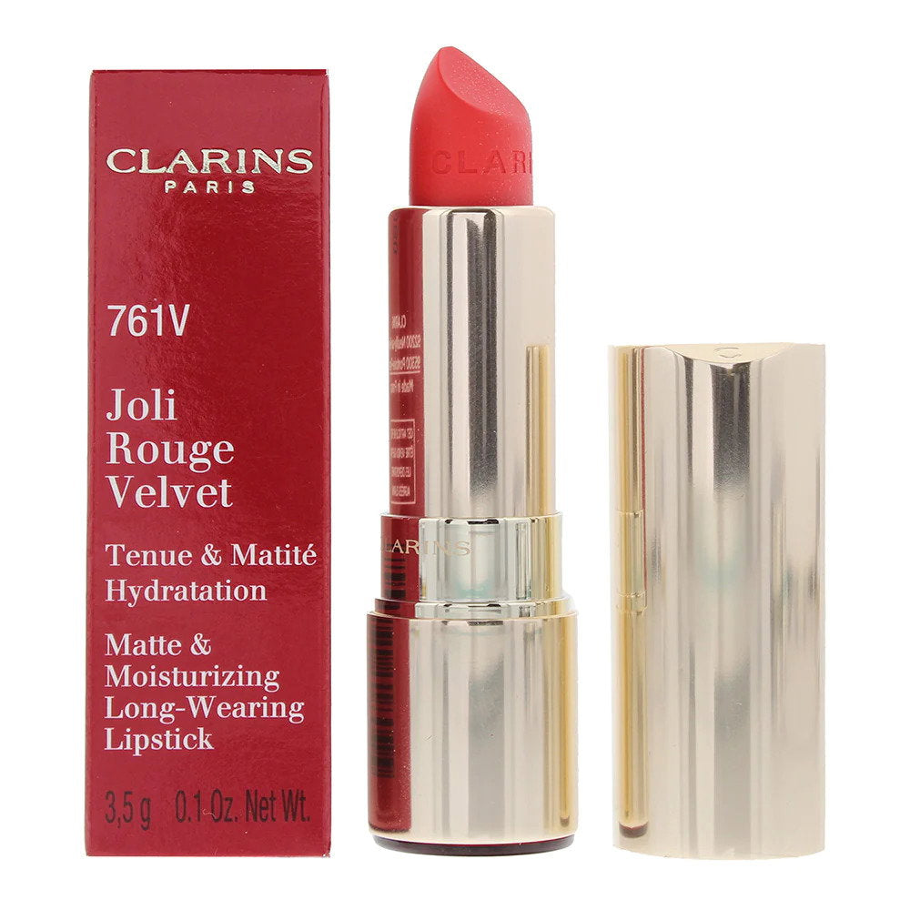 Clarins, Joli Rouge Velvet, Matte, Cream Lipstick, 761V, Spicy Chilli, 3.5 g