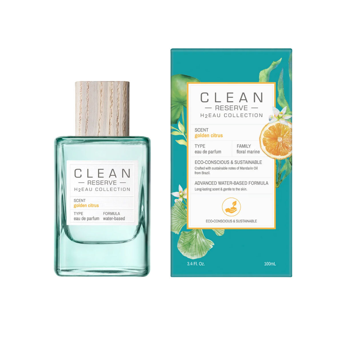 Clean, H2Eau Golden Citrus, Eau De Parfum, Unisex, 100 ml