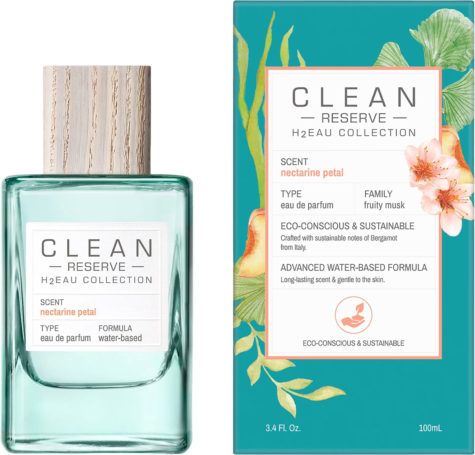 Clean, H2Eau Nectarine Petal, Eau De Parfum, For Women, 100 ml