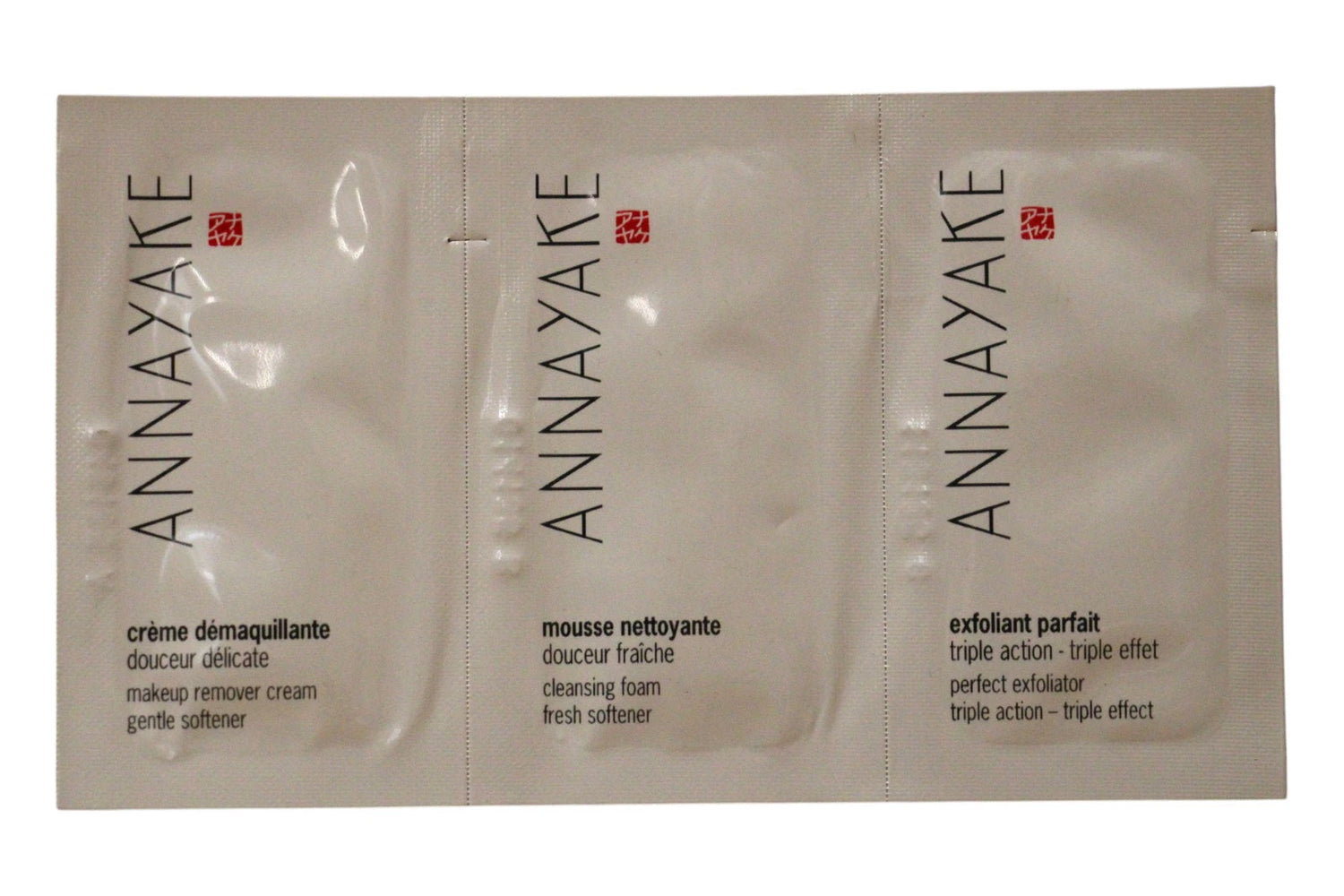 Cleansing Ritual Set Annayake: Annayake, Cleansing Foam, 1 ml *Sample + Annayake, Makeup Remover Cream, 1 ml *Sample + Annayake, Exfoliating Cleanser, 1 ml *Sample