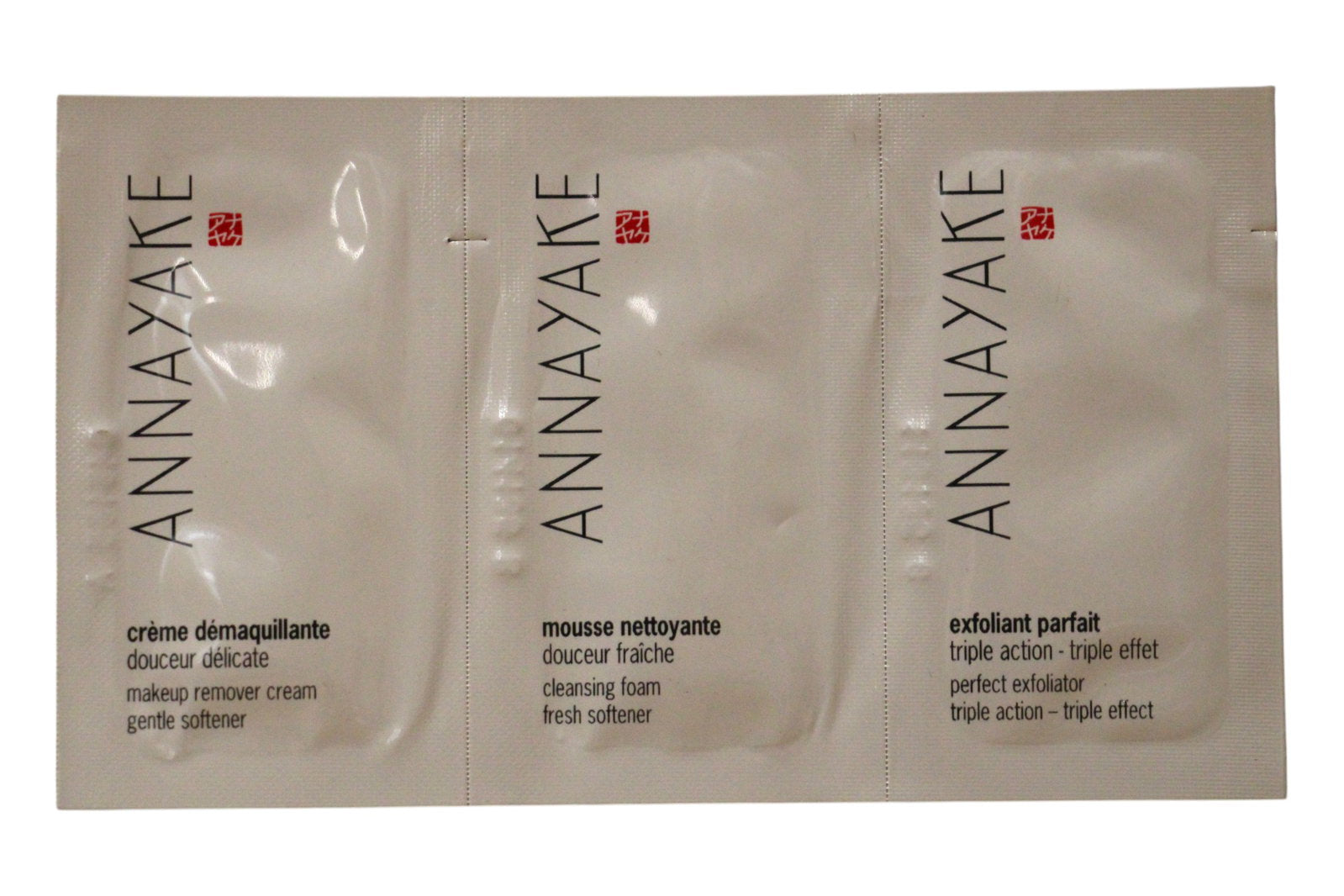 Cleansing Ritual Set Annayake: Annayake, Cleansing Foam, 1 ml *Sample + Annayake, Makeup Remover Cream, 1 ml *Sample + Annayake, Exfoliating Cleanser, 1 ml *Sample