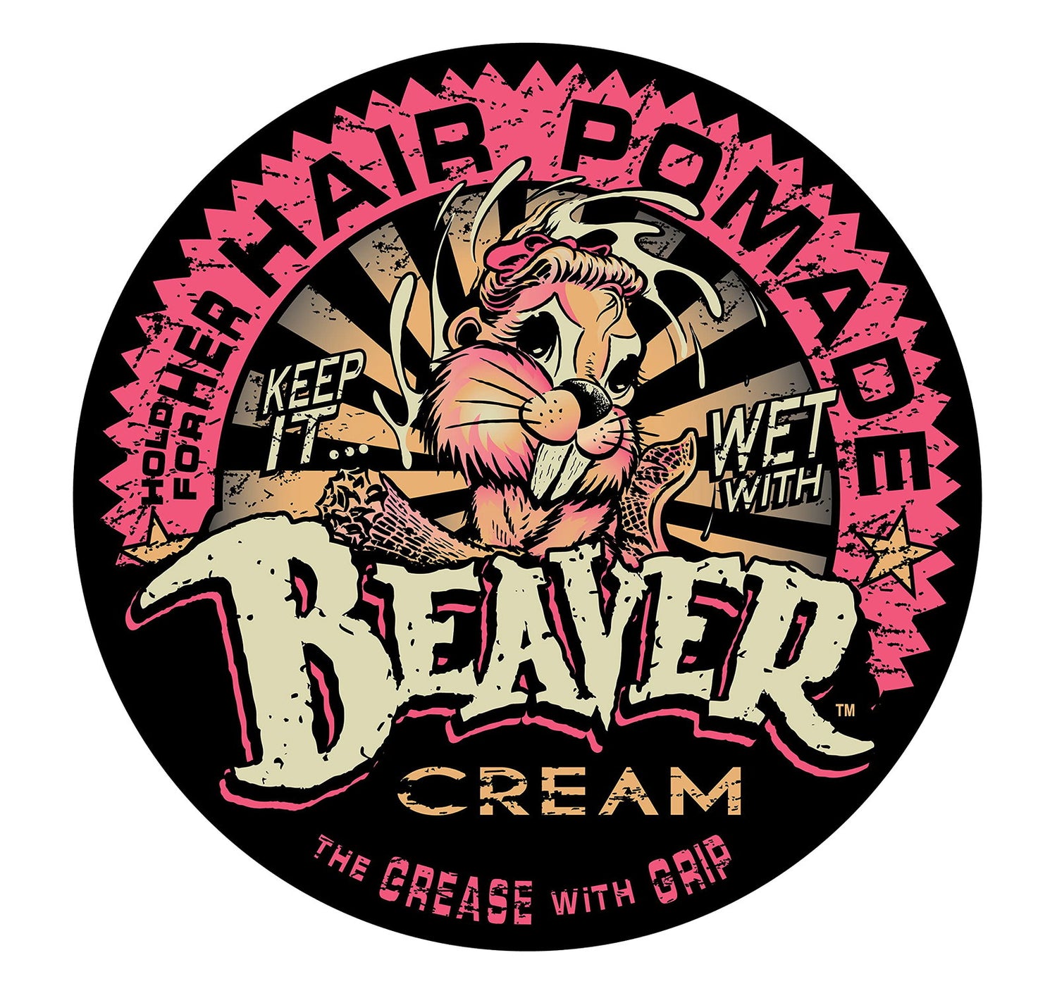 Cock Grease, Beaver Cream Keep It Wet, Hair Styling Pomade, Shine Finish, 50 g