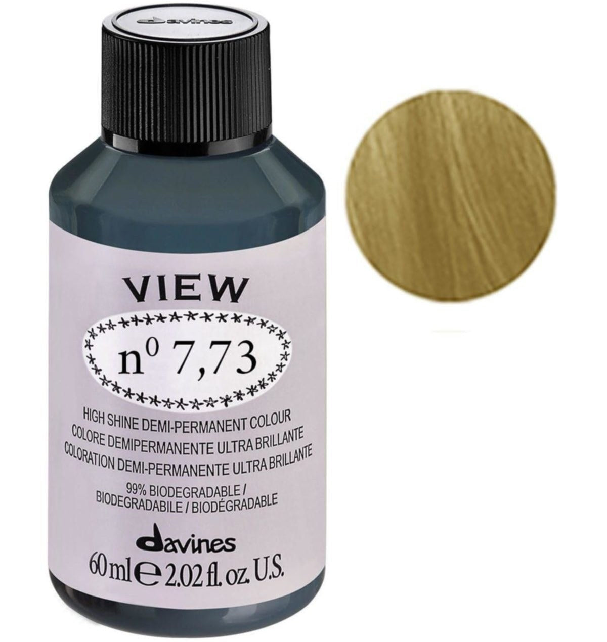 Davines, View, Demi-Permanent Hair Dye, 7.73 , 60 ml