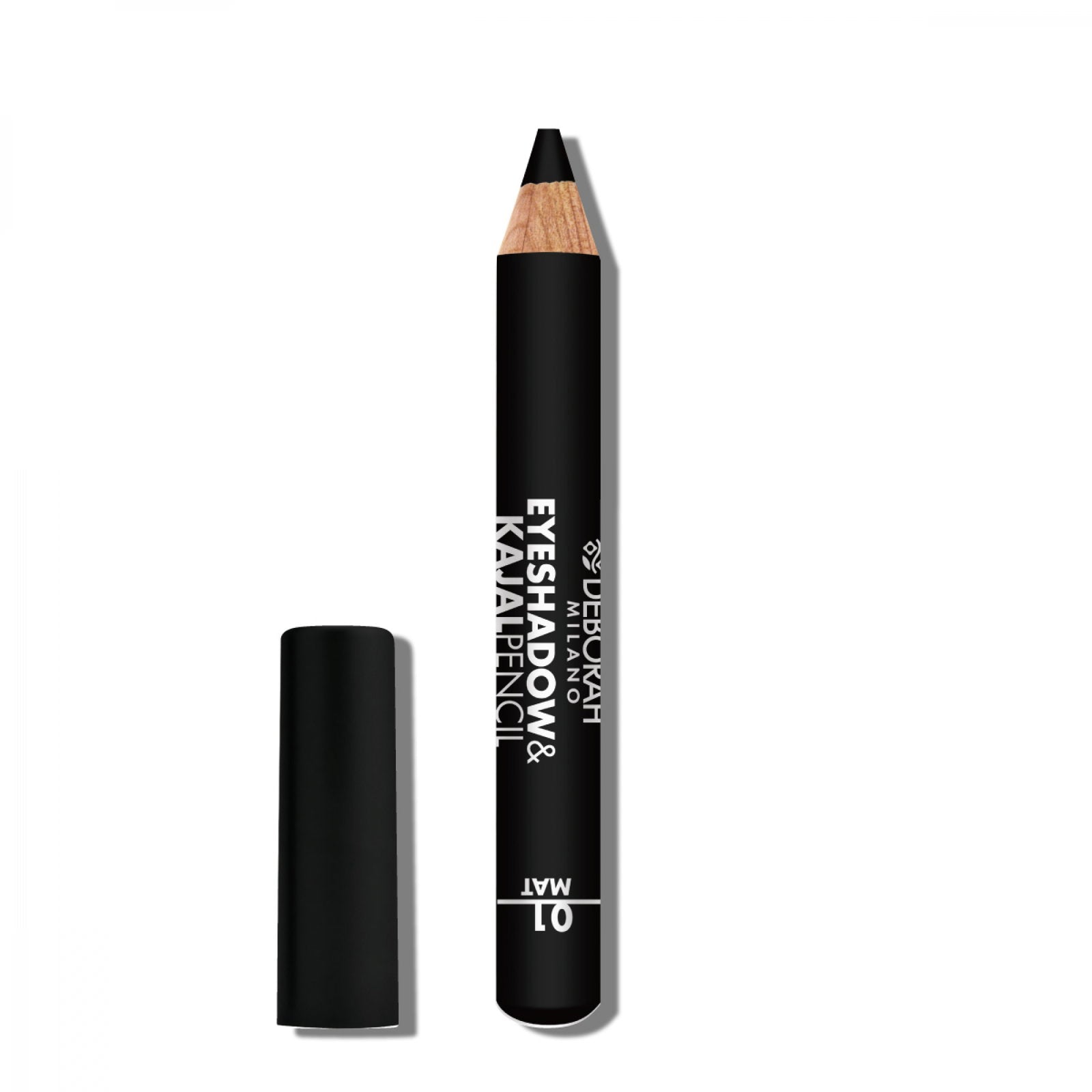 Deborah, Deborah, Blending, Matt, Eyeshadow & Kajal Eyeliner 2-In-1, 01, Black, 2 g