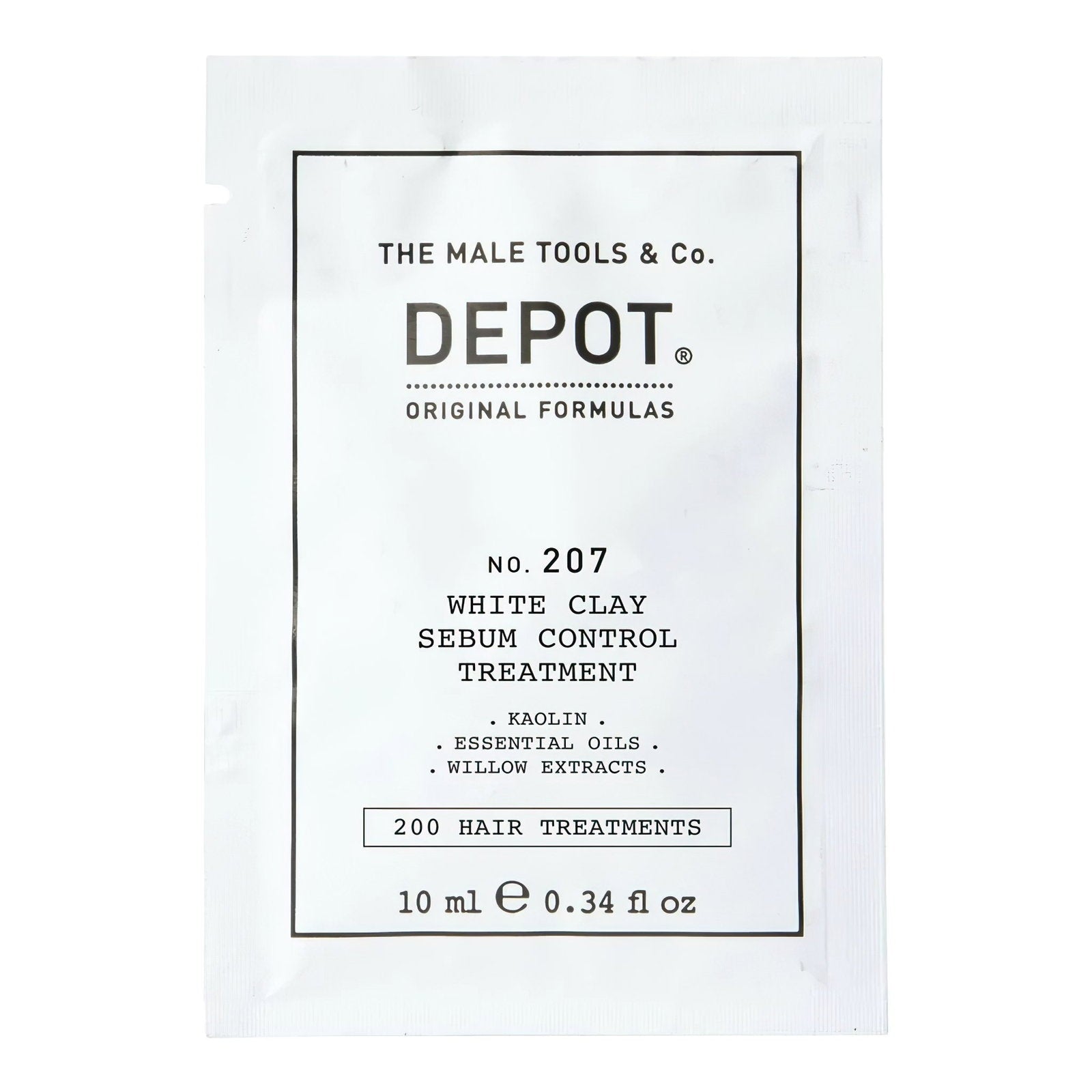 Depot, 200 Hair Treatments No. 207, Kaolin, Scalp Treatment Cream Mask, For Regulation Of Excessive Sebum, 10 ml
