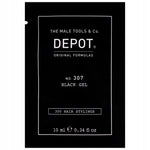 Depot, 300 Hair Stylings No. 307 Black, Botanical Complex, Hair Styling Gel, Temporary Coverage & Volume, Medium Hold, 10 ml