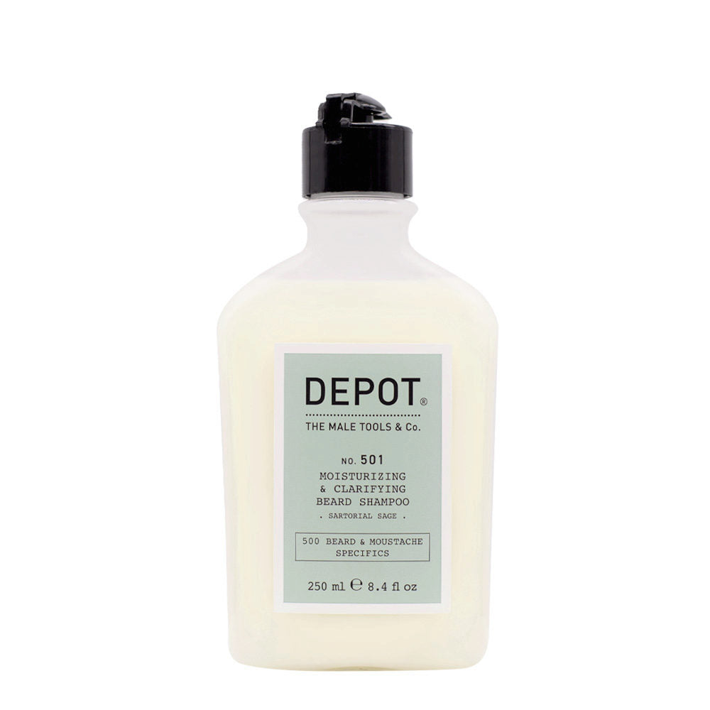 Depot, 500 Beard & Mustache Specifics No. 501, Beard Shampoo, Moisturizing & Clarifying, 250 ml