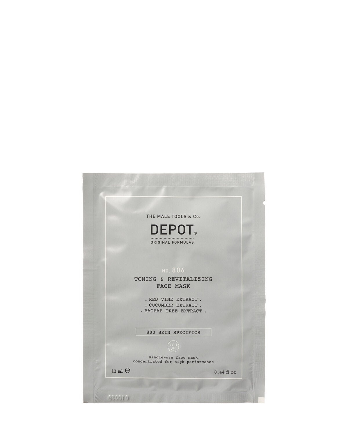 Set, Depot, 800 Skin Specifics No. 806, Hyaluronic Acid, Toning & Revitalizing, Sheet Mask, For Face, Day, 12 pcs, 13 ml
