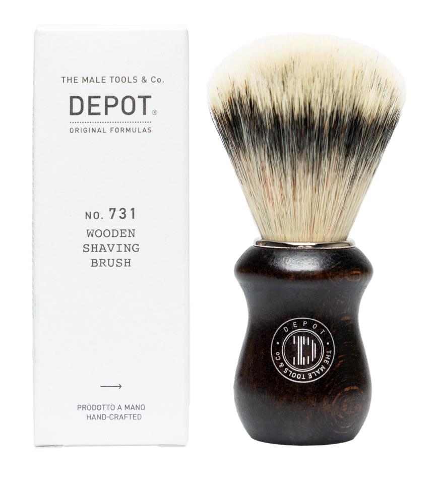 Depot, Accessories No. 731 Luxury, Wooden, Face Shaving Brush, Brown