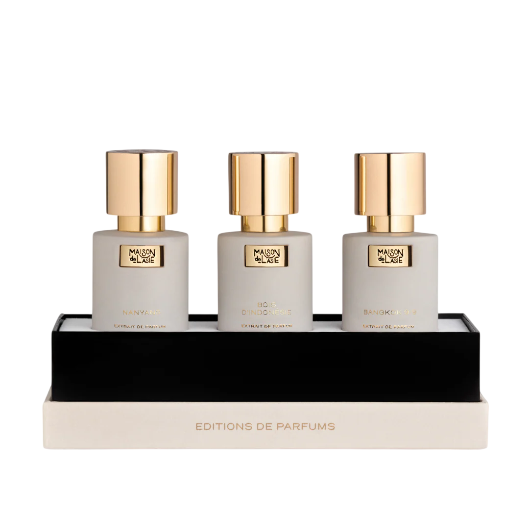 Editions De Parfums Fraiche Set Maison De L'Asie: Nanyang, Extrait De Parfum, Unisex, 15 ml + Bois d'Indonesie, Extrait De Parfum, Unisex, 15 ml + Bangkok 9/9, Extrait De Parfum, Unisex, 15 ml