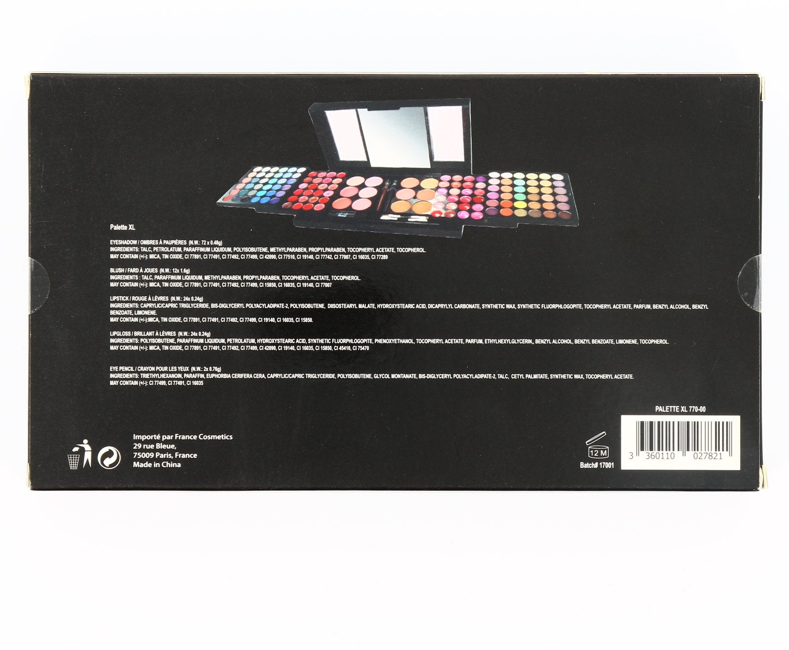 France Cosmetics , France Cosmetics , Face Palette, 72 + 12 + 24 + 24 + 2 pcs, 67 g