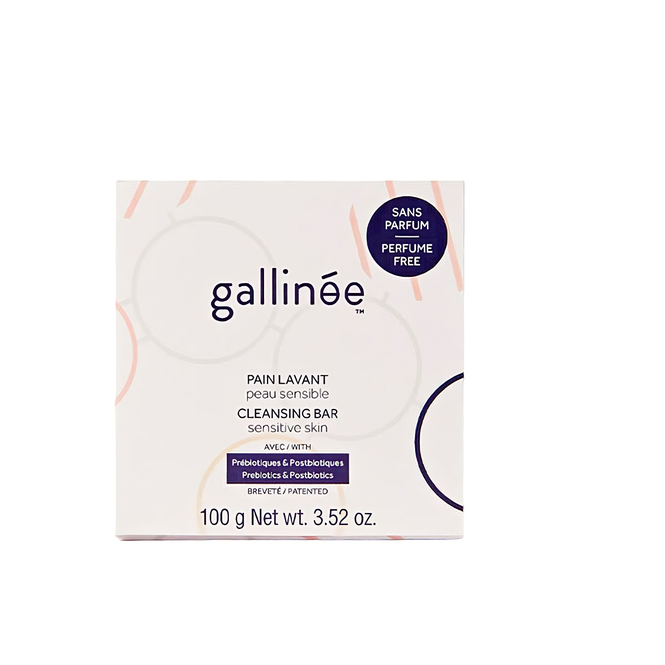 Gallinee, Microbiome Skincare, Perfume-Free, Soothing, Cleansing Bar, For Face & Body, 100 g